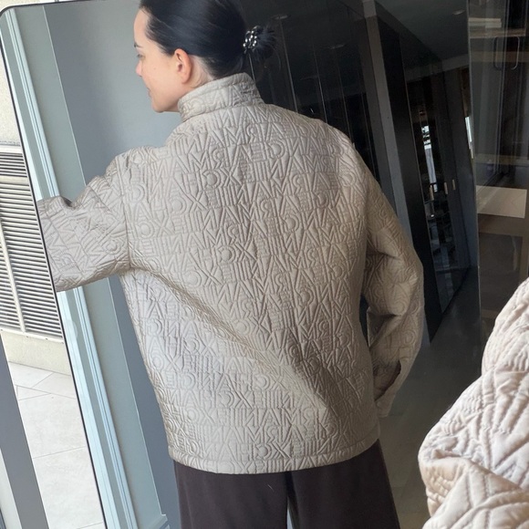 New Armani Exchange Beige Quilted Unisex Jacket Sz L - Picture 5 of 11